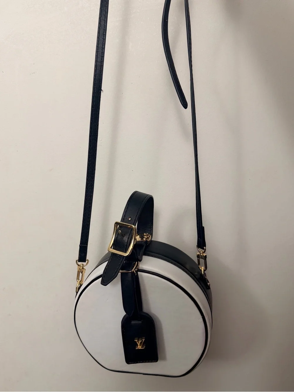 Louis Vuitton Black and White Round Crossbody with Gold Hardware - Picture 1 of 7